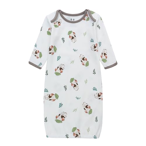 Baby Newborn Gown, 3 Packs Baby Sleeping Bag, Long Sleeve Sleep Sack, Cotton Cloths for Newborn Boys Girls 0-12 Months2