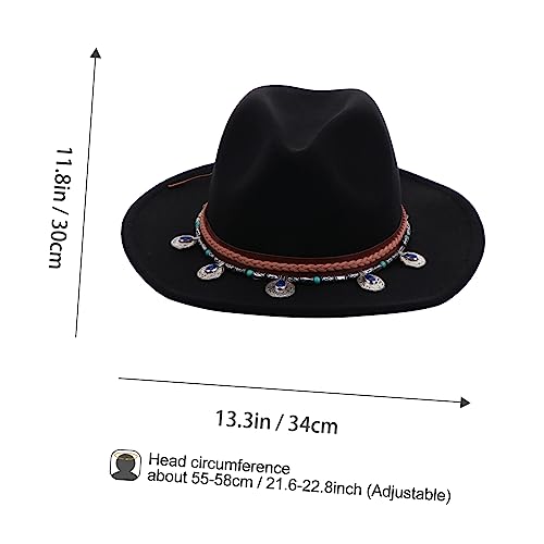 NOLITOY 1Pc Stylish British Style Hat for Women Fashionable Flat Edge Jazz Cap with Elegant Design for Dinner Parties and Special Occasions Lightweight and Comfortable Black2