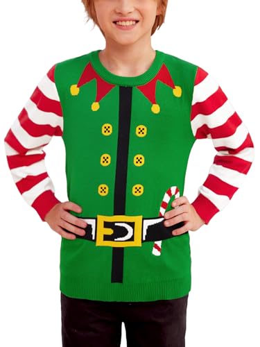 Image of BesserBay Unisex Kids Ugly Christmas Sweater Funny Tacky Knit Winter Pullover 4-14 Years