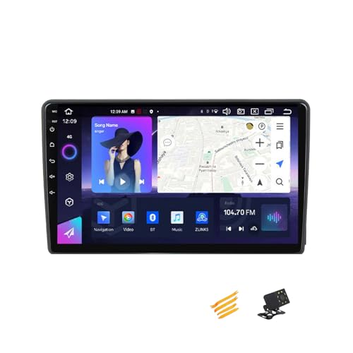 EsaSam Android 13 Car Stereo Bluetooth Car Play 2 DIN Touch Screen Compatible with Ford Focus 9in QLED Display Car Radio with Navigation Android Auto FM RDS SWC,8 Core NF7 8G+256G