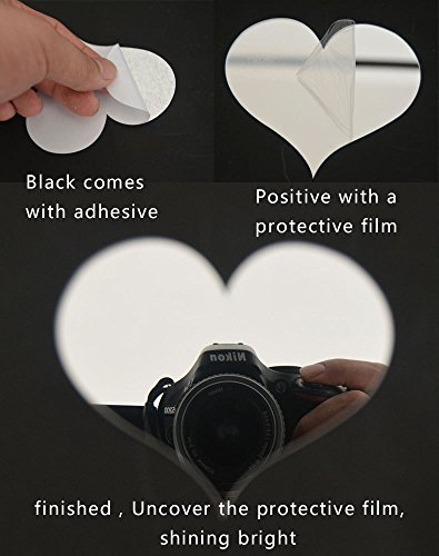 Gusuhome Bubbles Wall Decals 3D Silver Mirror Wall Stickers Set Removable Acrylic Smiling Face Wall Decals Plastic & Murals For Bathroom Bedroom Living Room Decor #TOP4