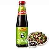 Salsa de ostras Panda Lee Kum Kee Sin Gluten, salsa Panda Oyster Sauce, sabor umami, Ideal para carnes, verduras y salteados, Libre de Gluten, Contiene 1 botella de 510 g