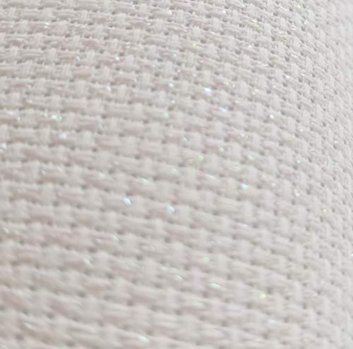 Image of 59 inch x 1 Yard 14ct Counted Cotton Aida Cloth Cross Stitch Fabric (White Opal)