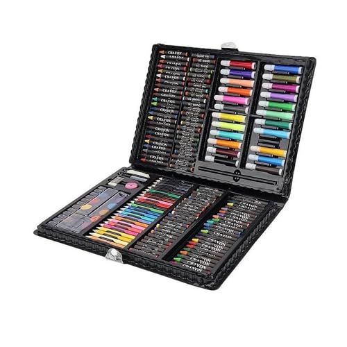 Image of 168-Piece Kids Art Set,Portable Drawing Set Makes Great Gift for Artists Kids, Art Box Drawing Painting has Watercolors Markers Crayons Color Pencils Oil Pastels Glue