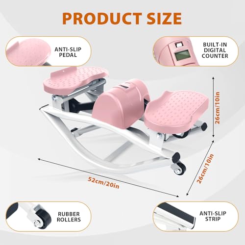 Image of Rock Stepper Side to Side,Rock Stepper,Rock Stepper Machine for Exercise at Home- with Digital Display,Fitness Stepper for Arms,Legs & Glutes,Rock Stepper for Home,Apartment and Office