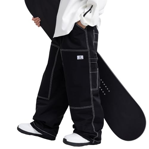 SNOWVERB Women Men Fashion Streetwear Snowboard Jeans Waterproof Ski Loose Fit...