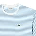 Lacoste Men's Short Sleeve Classic Fit Stripped Crew Neck Tee Shirt, White/Overview, L