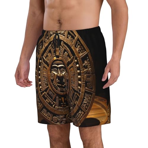 Vintage Compass Men Beach Pants â€“ Swim Trunks for Men,Quick-Dry and Comfortable, Suitable for Beach, Surf, and Everyday Wear Black2