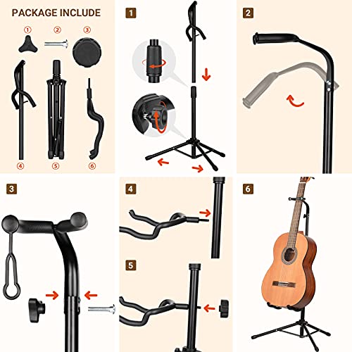 CAHAYA Support de Guitare Trépied Réglable Support de guitare pliant portable avec support de cou pour Toutes les… - Les Beatles, Paul McCartney, John Lennon, RIngo Starr, George Harrison CAHAYA Support de Guitare Trépied Réglable Support de guitare pliant portable avec support de cou pour Toutes les… – Image 5