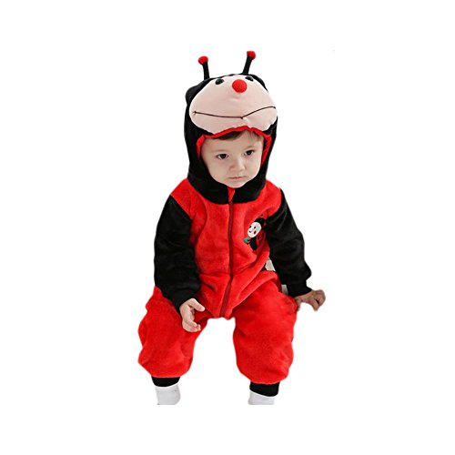 (since then)着ぐるみ カバーオール コスチューム コスプレ クリスマス 寝相アート 誕生記念 赤ちゃん ベビー 仮装 出産祝い かわいい ロンパース ギフト 記念撮影 寝袋 衣装 動物 クマ (てんとう虫, 70CM)