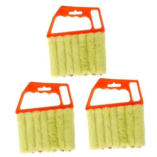 Ipetboom 3 Piezas Cepillo para Persianas Rociar Herramientas De Limpieza De Rieles De Ventanas Cepillo De Limpieza De Persianas Cepillos De Limpieza para El Hogar Rascar Orange Fibra