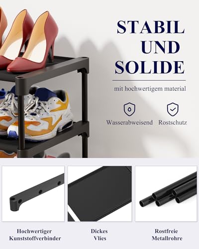 Kitsure Schuhregal für den Eingangsbereich - Stabiler & langlebiger Schuhschrank für den Schrank, platzsparendes schuhablage, 63 x 30 x 36 cm, Black – Bild 6