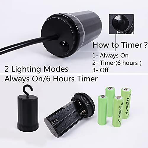 Battery Operated Hanging Light With 6 Hours Timer-Outdoor Indoor Pendant Chandelier Waterproof Lamp Lantern For Gazebo Porch Garden Patio Decorative Metal Warm White Bulb #TOP2