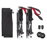 2Ps Trekking Poles, Collapsible Hiking Sticks with Tip Kits Suitable for Various Terrains, Lightweight Aircraft-Grade Aluminum Trekking Poles for Travel, Trails & Balance