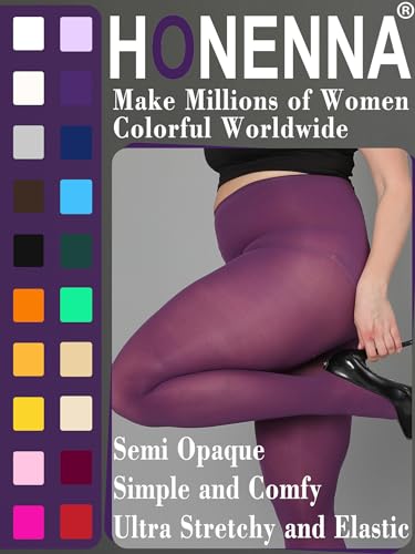 Image of HONENNA Queen Plus Size Tights Semi Opaque Control Top High Waist Stockings Nylons Pantyhose for Women 1X 2X 3X 4X 5X 6X
