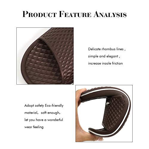 Image of FUNKYMONKEY Men's Shower Slides - Non Slip Quick Drying Sandals for Men - Lightweight Pool Beach Bathroom Slippers Indoor Outdoor