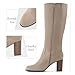 GRACESTRIDE Knee High Boots for Women Chunky Heel Round Toe Stretchy Fashion Fall and Winter Comfortable Boots with Side Zip(8,Khaki)