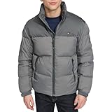 Tommy Hilfiger - chamarra acolchada para hombre, Carbón vegetal, X-Large