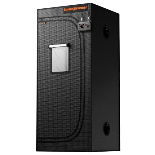 Image of Spider Farmer 2.3x2.3 Grow Tent, 28 inchx28 inchx63 inch for Indoor Plant Growing | Controller Landyard, Observation Window, 1680D Canvas, Removable Floor Tray, 2x2 for SF1000 SE1500 G1500