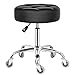 BEWISHOME Rolling Stool with Wheels, Heavy Duty PU Leather Chair Wide Thick Seat Padding Stool for Beauty Salon Spa Clinic 360° Swivel Adjustable Stool 400 lbs Weight (Black)
