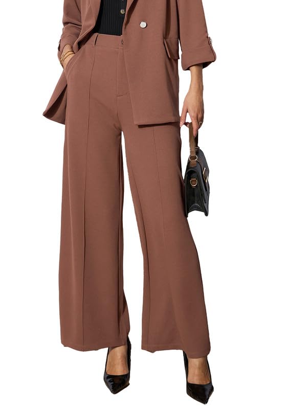 Black Front Dart Textured Palazzo Pants