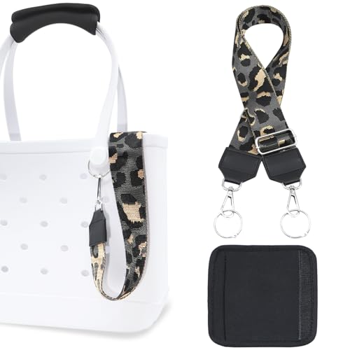 Image of Strap Wrap for Bogg Bag, Accessory for Bagg Bag, With Adjustable Shoulder Leopard Print Crossbody Strap