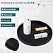 Silicone Bathroom Tray Round Vanity Tray Decorative Soap Holder Kitchen Countertop Organizer Coffee Table Decor for Candle, Perfume, Plant, 9 Inch, Black