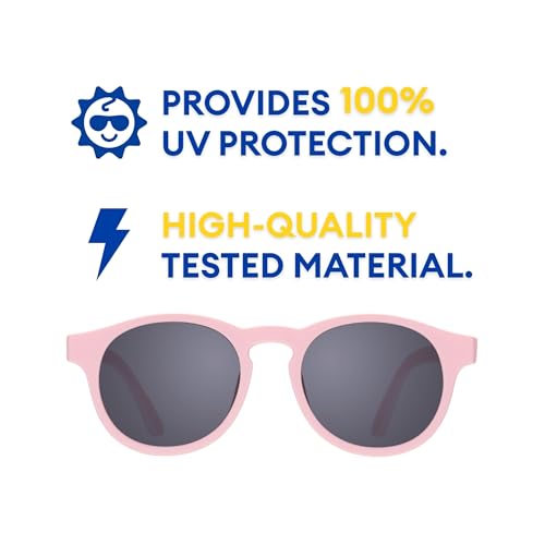 Image of Babiators Kids Sunglasses With UV400 Smoke Lens for 0-2 Years Kids, 100% UVA + UVB Sun Protection | Non-Breakable Flexible Rubber Frame, Shatter and Impact Resistant, BPA Free | The Keyhole - Pink