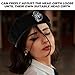 BESPORTBLE Performance Beret Hat for Women and Men, Woolen Black Beret Silver Badge, Classic Stage Dance Hat, Adjustable Fashion Headwear for Theater and Cosplay