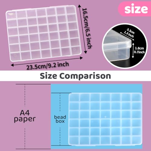 Image of Eppingwin 42 Grids Bead Organizer, Craft Organizers and Storage, Acrylic Organizers, plastic Bead Organizer Box for Crafts Organizing Storing (4 pack)