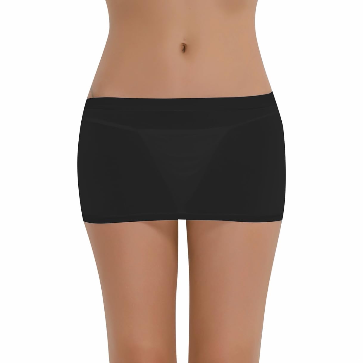 ranrann Mini Micro Jupe Transparente Sexy Elastique Lingerie Erotique Vêtement de Nuit Jupe Soirée Nuisette Bodycon Clubwear Costume Sexy Tenue Party