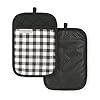 Kitchenaid gingham pot holder 2 pack set onyx black 7×10  urban country home decor