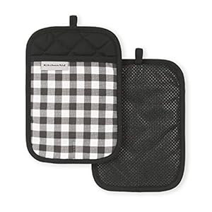 Kitchenaidginghampotholder2packsetonyxblack7x10 Urban Country Home Decor Kitchenaid gingham pot holder 2 pack set onyx black 7×10 urban country home decor
