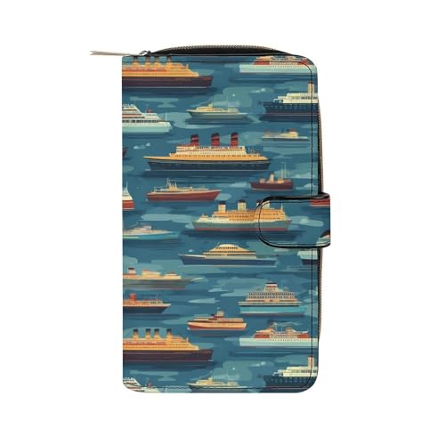 Cruises Pattern Fashion Wallet Credit Card Holders Large Wristlet Handheld Coin Pockets