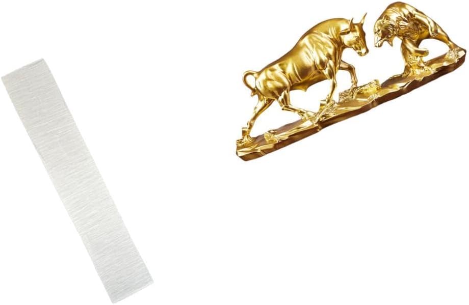 Living Room Lamp Shade with Bull Figurine Feng Shui Bear and Bull Statue Modern Chinese Cow Cattle Animal Sculpture for Desk Decor