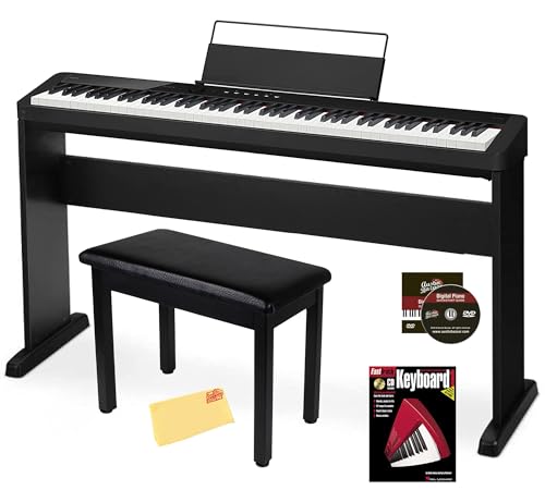 Casio CDP-S160 88-Key Compact Digital Piano - Black Bundle with CS-46 Stand