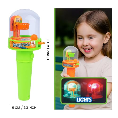 Image of Mini Finger Basketball Shooting Game for Kids with Lights & Music | Handheld Fingertip Basketball Toy | Portable Travel Game for Boys & Girls | Indoor Tabletop Game
