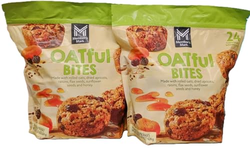 Member's OATful Bites with Rolled Oats, Dried Apricots and Seeds, 24-0.9oz Individually Wrapped Snacks Net WT 22oz