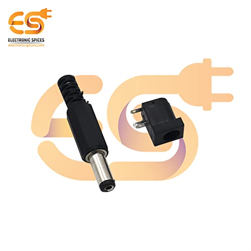 Image of Electronic Spices Male Plug and Female Jack 3 Pin Pcb Panel Mount Dc Power Connector Pack of 50 Pair