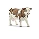 SCHLEICH Farm World | Fleckvieh-Kuh 13801 Bauernhof Spielfigur | detailgetreue Tierfiguren | tolles Geschenk für Jungen und Mädchen | Bauernhof Spielzeug ab 3 Jahre | 13 x 4 x 8 cm