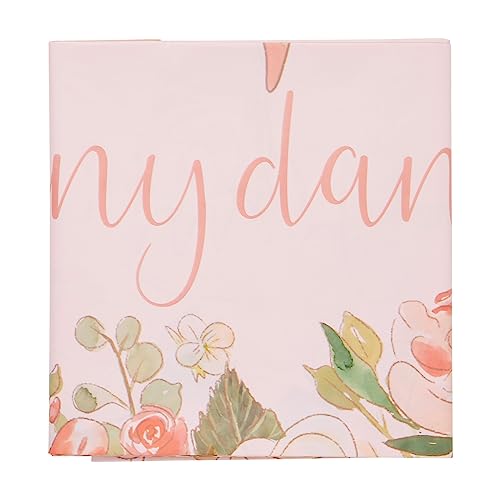 Image of BLUE PANDA Tiny Dancer Tablecloths - 3 Pack, Pink, 54 x 108 in, Plastic - Birthday Table Cover for Party & Baby Shower Decoration