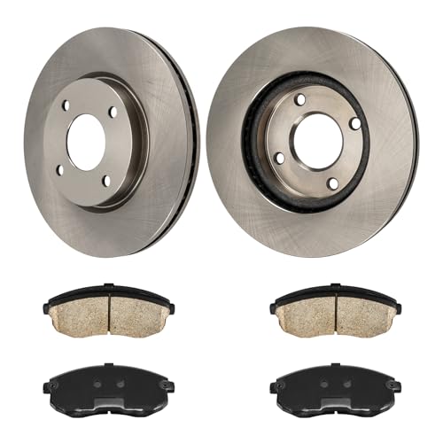 Image of KAX Front Brake Kit, OE Brake Rotors and Ceramic Brake Pads | Fits Nissan Sentra 2007-2012 2.0L, Nissan Versa 2009-2012 1.8L, 2007-2008, Nissan Cube 2009-2014, Automotive Replacement Brake Kit