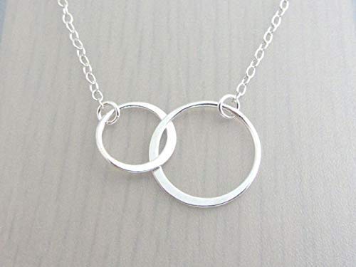 Father And Daughter Gift • Sterling Silver Necklace • Daughter Jewelry Gifts • Gift For Daughter From Dad • Two Connected Circles • Bride Wedding Gift • In Memory Of • Memorial Jewelry For Women Girls #TOP1