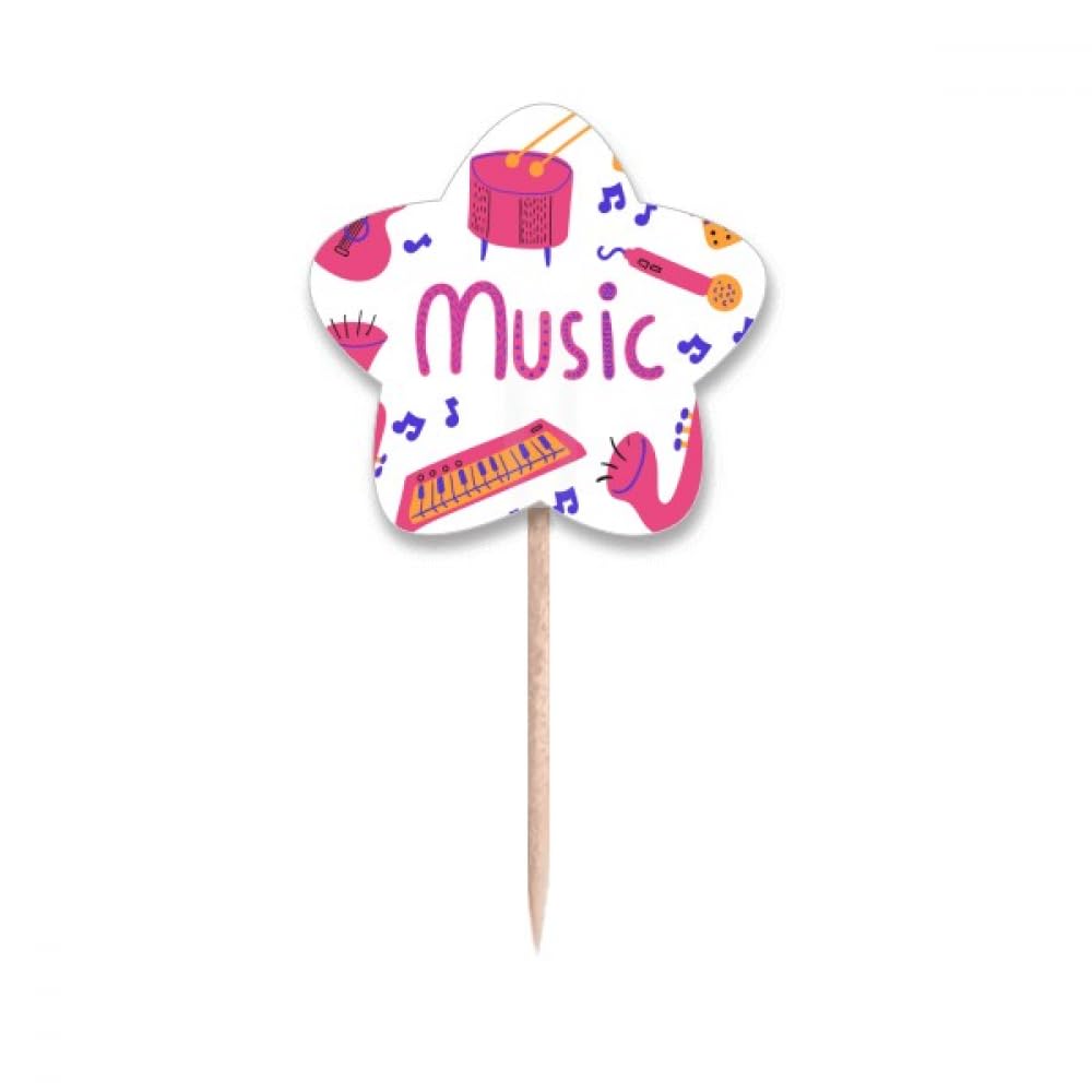 Guitare pics à cupcake et trombe à motif étoile pour personnaliser vos desserts