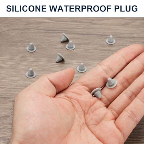 Image of uxcell 10pcs Hole Plugs 3 /16 Inch (6.3mm) Grey Silicone Snap-in Locking Waterproof Dustproof