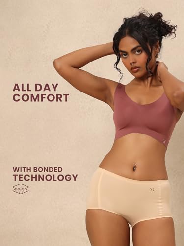 Image of Krvvy Ultrasoft Bralette | Wireless and Seamless Everyday Bra for Women | Full Coverage Slip-On Bralette with Removable Pads | Lightweight Comfort Fit