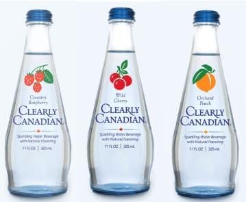 Clearly Canadian Sparkling Flavored Water (6 Pack, including 2 of each) Country Raspberry, Wild Cherry, Orchard Peach)