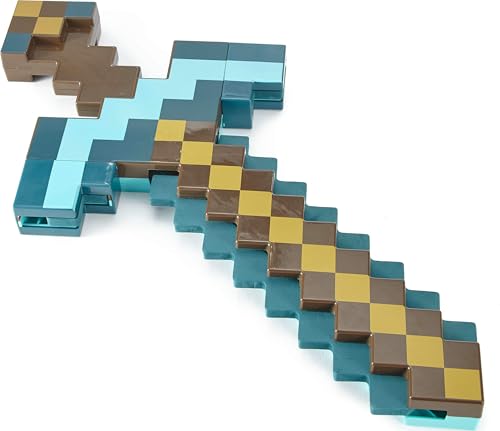 mattel minecraft transforming diamond sword amp pick-axe kid-sized 2-in-1 toy accessory for role-play amp costumes amazon exclusive