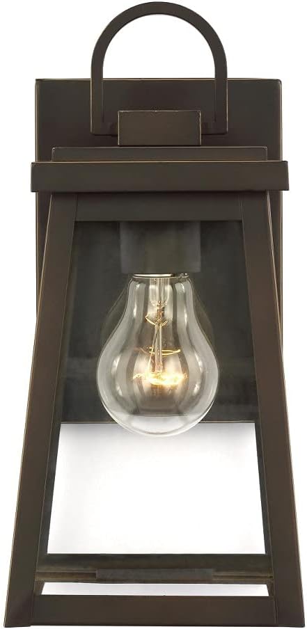 Generation Lighting 1-Light Founders Outdoor Wall Lamp (Antique Bronze) 8548401-71 | Outdoor Lights Make Charming Wall Lamps for Outdoor Decor | Wall Light Fixture Can Use A19 LED Light Bulbs