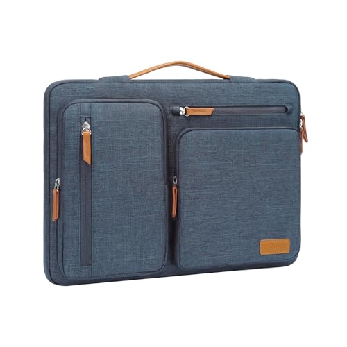 Image of MOSISO 360 Protective Laptop Case 13 inch, 13 inch Laptop Sleeve Compatible with MacBook Air M4 M3 M2 M1 2025-2018 /Pro M2 M1 2025-2016, Side Open Carrying Case with 4 Zipper Pockets&Handle, Haze Blue